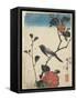 Bird on Cherry Branch, 1847-1852-Utagawa Hiroshige-Framed Stretched Canvas