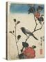 Bird on Cherry Branch, 1847-1852-Utagawa Hiroshige-Stretched Canvas