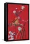 Bird on Red-Judy Mastrangelo-Framed Stretched Canvas