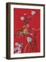 Bird on Red-Judy Mastrangelo-Framed Giclee Print