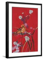 Bird on Red-Judy Mastrangelo-Framed Giclee Print