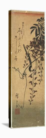 Bird on Wisteria Branch-Utagawa Hiroshige-Stretched Canvas