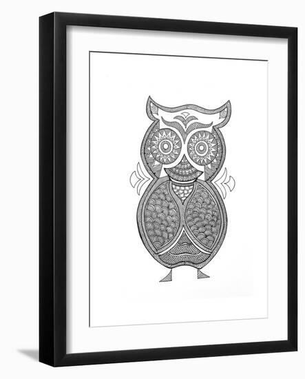 Bird Owl 1-Neeti Goswami-Framed Art Print