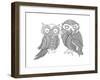 Bird Owls-Neeti Goswami-Framed Art Print