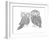 Bird Owls-Neeti Goswami-Framed Art Print