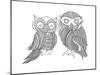 Bird Owls-Neeti Goswami-Mounted Art Print