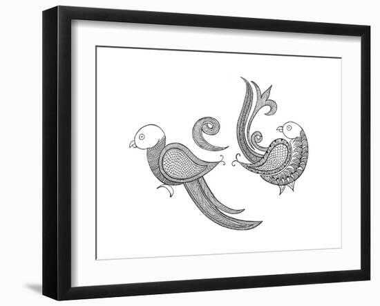 Bird Parrots-Neeti Goswami-Framed Art Print