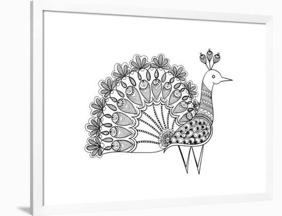 Bird Peacock 2-Neeti Goswami-Framed Art Print