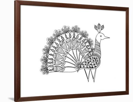 Bird Peacock 2-Neeti Goswami-Framed Art Print