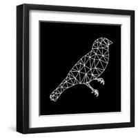 Bird Polygon Black-NaxArt-Framed Art Print