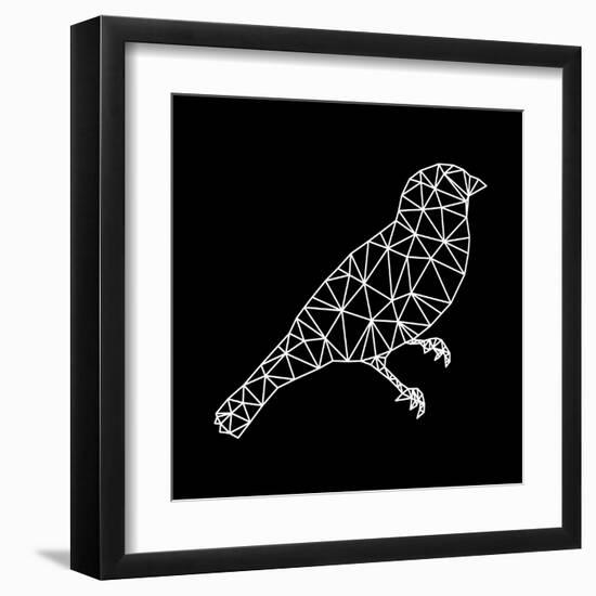 Bird Polygon Black-NaxArt-Framed Art Print