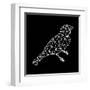 Bird Polygon Black-NaxArt-Framed Art Print