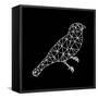 Bird Polygon Black-NaxArt-Framed Stretched Canvas