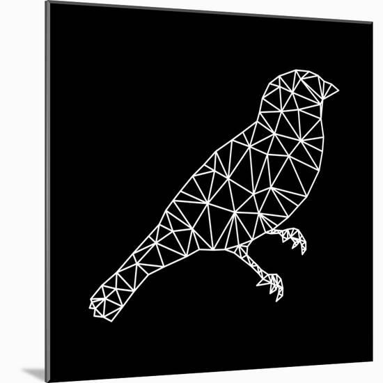 Bird Polygon Black-NaxArt-Mounted Art Print