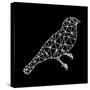 Bird Polygon Black-NaxArt-Stretched Canvas