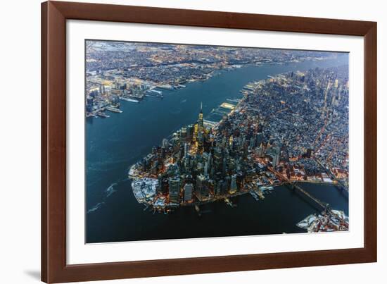 Bird's Eye Manhattan-Berthold Dieckfoss-Framed Giclee Print