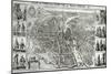 Bird's Eye Plan of Paris, 1615-Matthaus Merian The Elder-Mounted Giclee Print