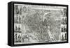 Bird's Eye Plan of Paris, 1615-Matthaus Merian The Elder-Framed Stretched Canvas