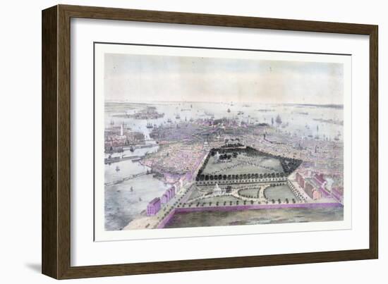 Bird's Eye View of Boston Drawn from Nature and on Stone, Circa 1850, USA, America-John Bachmann-Framed Giclee Print