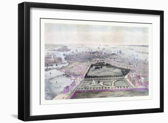 Bird's Eye View of Boston Drawn from Nature and on Stone, Circa 1850, USA, America-John Bachmann-Framed Giclee Print