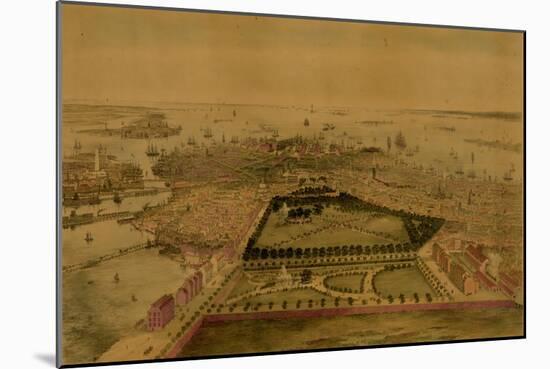 Bird's Eye View of Boston-Sarony & Major-Mounted Art Print