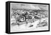 Bird's-Eye View of Buffalo, New York, on Lake Erie and the Niagara River-null-Framed Stretched Canvas