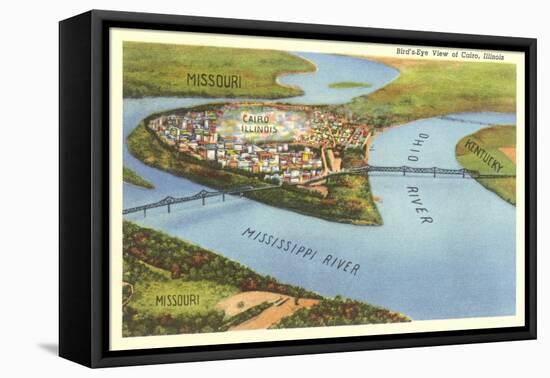 Bird's Eye View of Cairo, Illinois-null-Framed Stretched Canvas