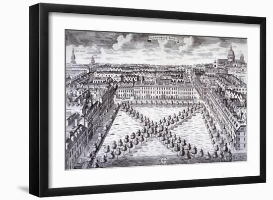 Bird's-Eye View of Charterhouse Square, Finsbury, London, C1750-Sutton Nicholls-Framed Giclee Print