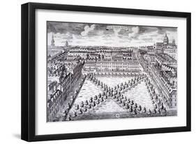 Bird's-Eye View of Charterhouse Square, Finsbury, London, C1750-Sutton Nicholls-Framed Giclee Print