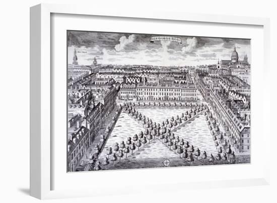 Bird's-Eye View of Charterhouse Square, Finsbury, London, C1750-Sutton Nicholls-Framed Giclee Print