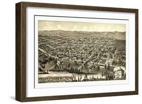 Bird's Eye View of Cheney, Wash. Ter., County Seat of Spokane County. 1884, USA, America-null-Framed Giclee Print