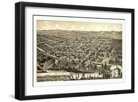 Bird's Eye View of Cheney, Wash. Ter., County Seat of Spokane County. 1884, USA, America-null-Framed Giclee Print