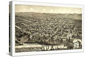 Bird's Eye View of Cheney, Wash. Ter., County Seat of Spokane County. 1884, USA, America-null-Stretched Canvas