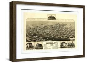 Bird's Eye View of Cheyenne, Wyo., County Seat of Laramie Co. 1882, USA, America-null-Framed Giclee Print