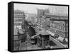 Bird's-Eye View of Chicago's Wabash Avenue, Showing Elevated Railroad, 1907-null-Framed Stretched Canvas