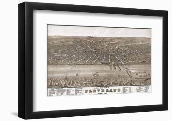 Bird’s Eye View of Cleveland, Ohio, 1877-A^ Ruger-Framed Art Print