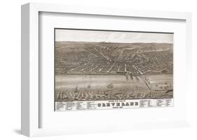 Bird’s Eye View of Cleveland, Ohio, 1877-A^ Ruger-Framed Art Print