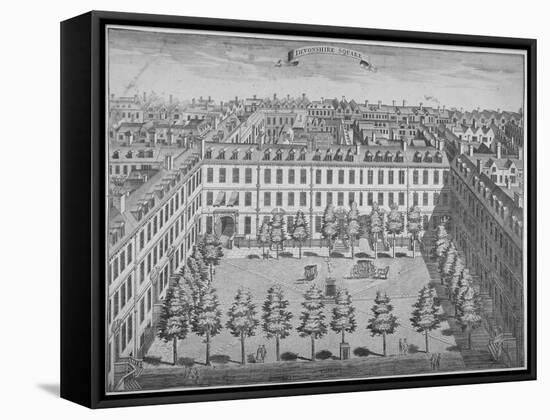 Bird's-Eye View of Devonshire Square, City of London, 1740-Sutton Nicholls-Framed Stretched Canvas