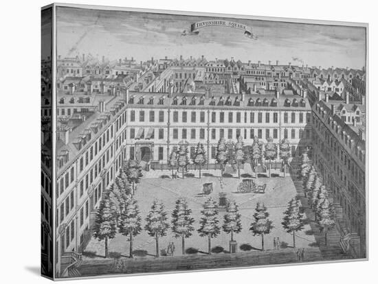 Bird's-Eye View of Devonshire Square, City of London, 1740-Sutton Nicholls-Stretched Canvas