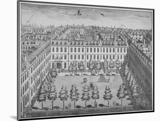 Bird's-Eye View of Devonshire Square, City of London, 1740-Sutton Nicholls-Mounted Giclee Print