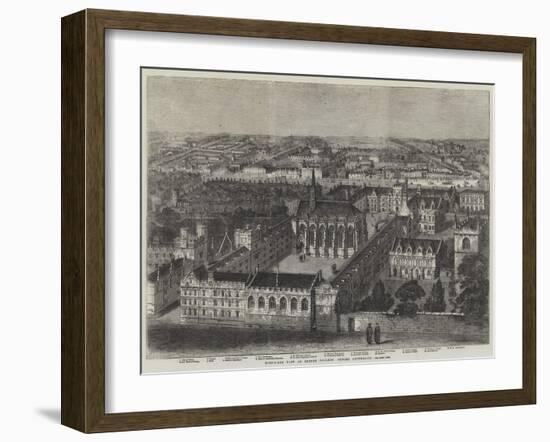 Bird'S-Eye View of Exeter College, Oxford University-null-Framed Giclee Print