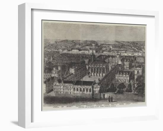 Bird'S-Eye View of Exeter College, Oxford University-null-Framed Giclee Print