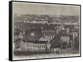 Bird'S-Eye View of Exeter College, Oxford University-null-Framed Stretched Canvas