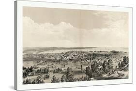 Bird's Eye View of Hamilton, Ontario, Canada, in 1859, Showing Harbor in the Distance-null-Stretched Canvas