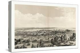 Bird's Eye View of Hamilton, Ontario, Canada, in 1859, Showing Harbor in the Distance-null-Stretched Canvas