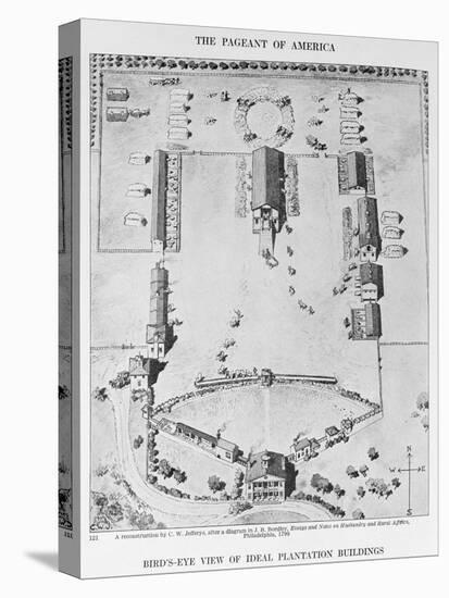 Bird's-Eye View of Ideal Plantation Buildings-American School-Stretched Canvas