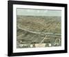 Bird’s Eye View of Iowa City, Iowa, 1868-A^ Ruger-Framed Art Print