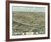 Bird’s Eye View of Iowa City, Iowa, 1868-A^ Ruger-Framed Art Print