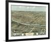 Bird’s Eye View of Iowa City, Iowa, 1868-A^ Ruger-Framed Art Print