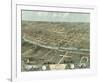 Bird’s Eye View of Iowa City, Iowa, 1868-A^ Ruger-Framed Art Print